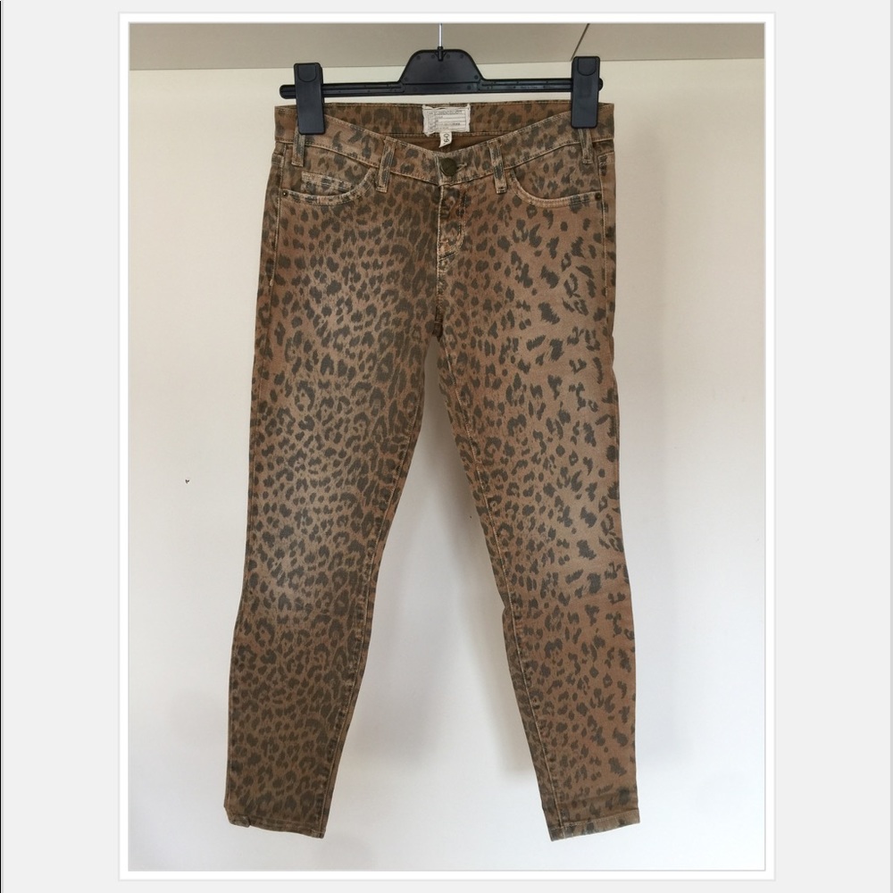 Current/Elliott Leopard Skinny Jeans