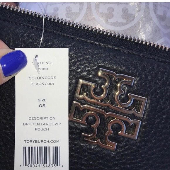 Tory Burch "britten large zip pouch" - Picture 6 of 7