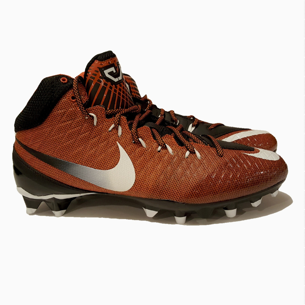 Men's Nike CJ3 Pro TD Mid Football Cleats Orange Black Size 10 NWOT