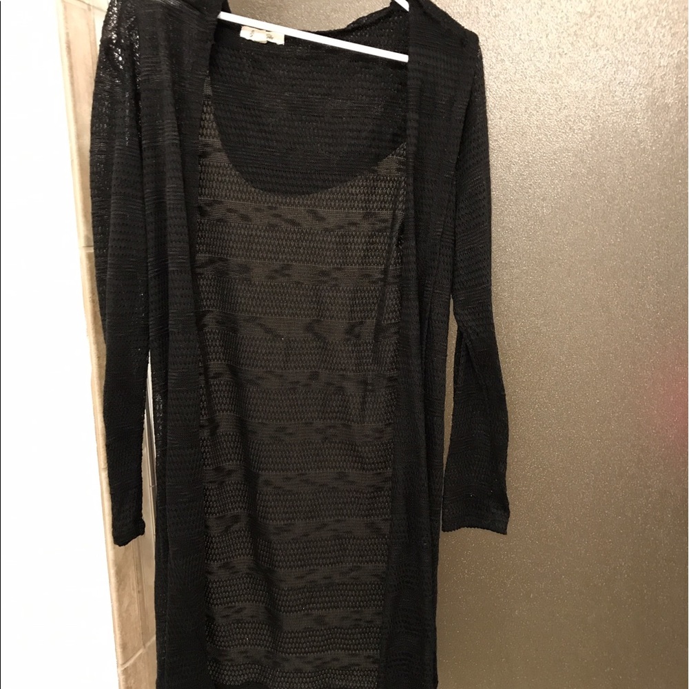 Long knit cardigan