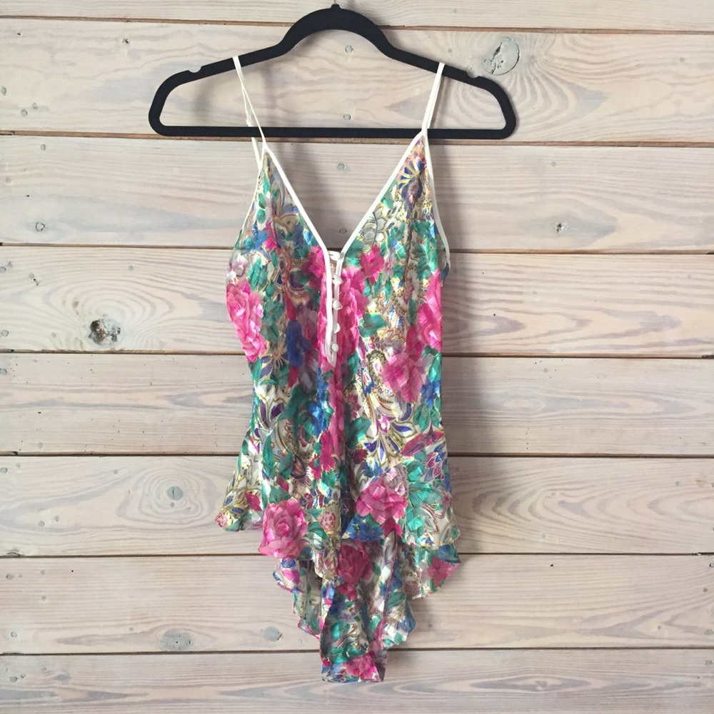 Victoria secret sheer floral bodysuit