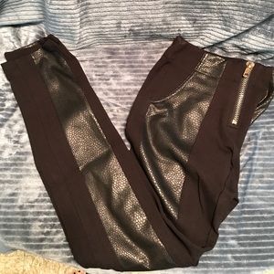 Dress Pants with Pleather Accents