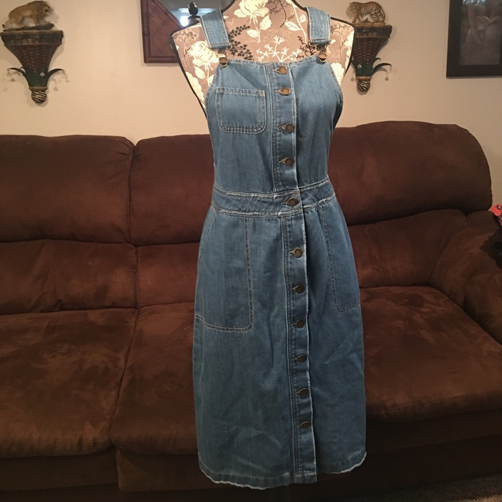 Denim overall dress