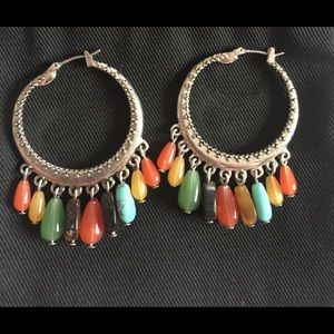 Lucky Brand multi stone beaded earrings