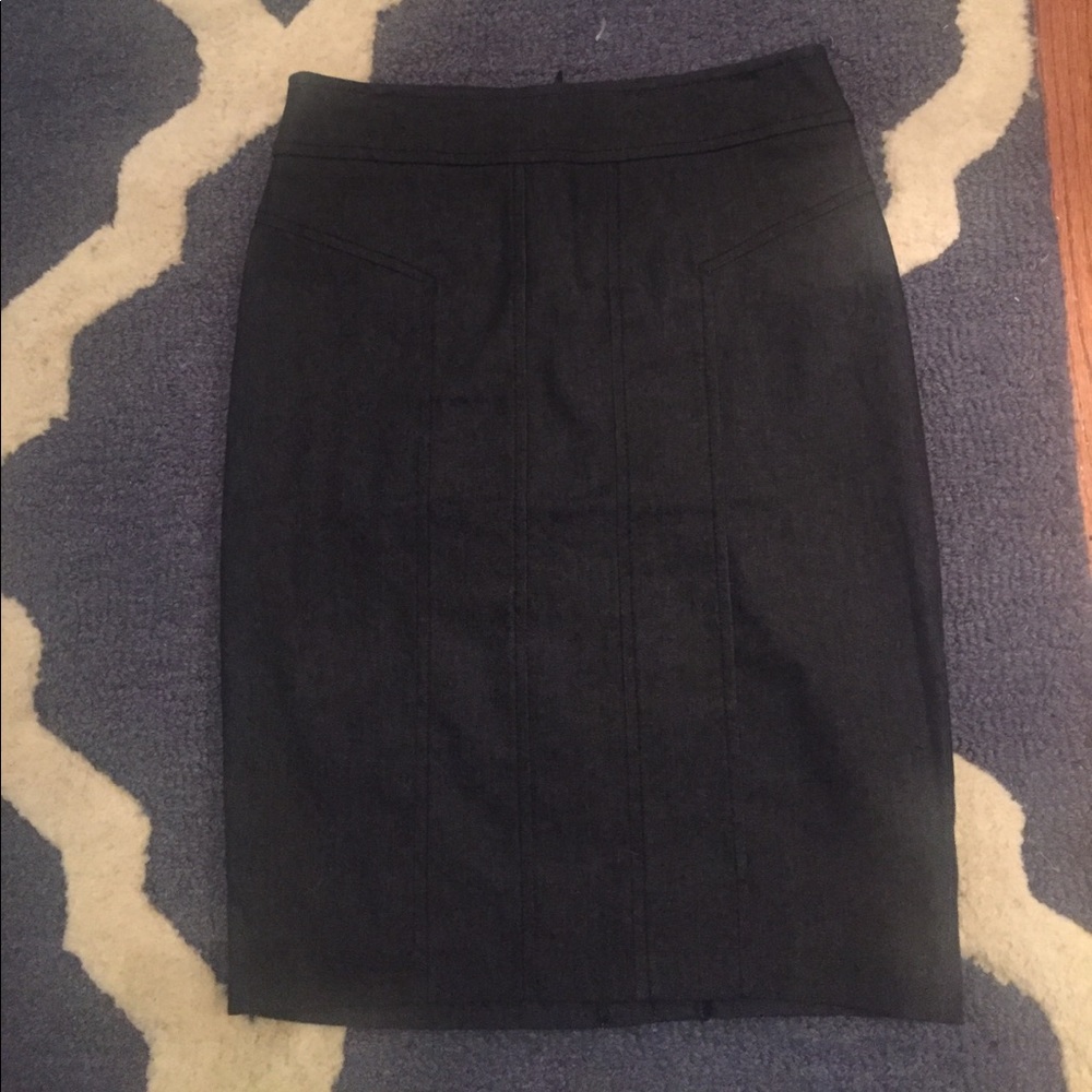 Pencil skirt work skirt gray chambray small