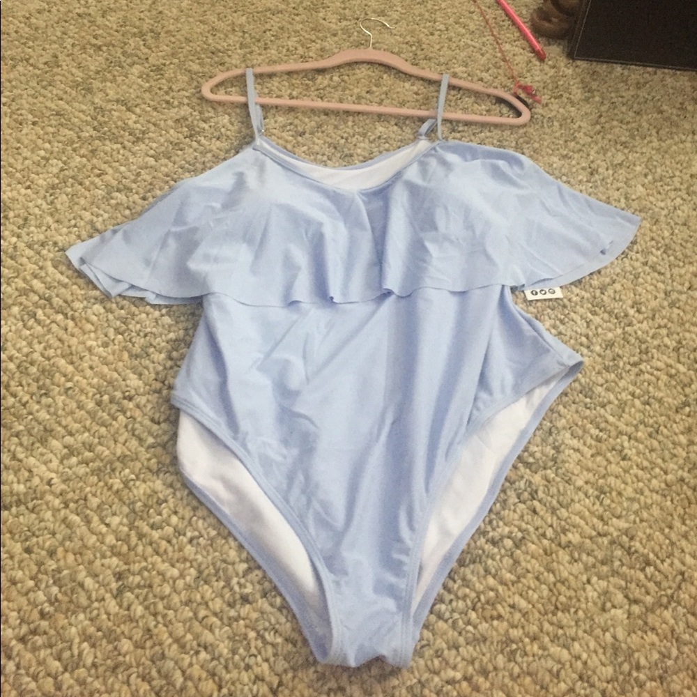 Boo hoo plus Lauren drape swimsuit