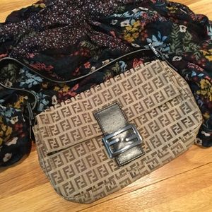 Fendi Zucca Baguette Bag, FF Logo Brown and Tan