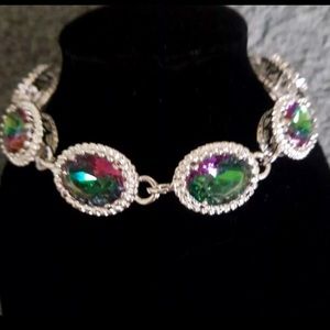 Sterling Silver mystic topaz bracelet