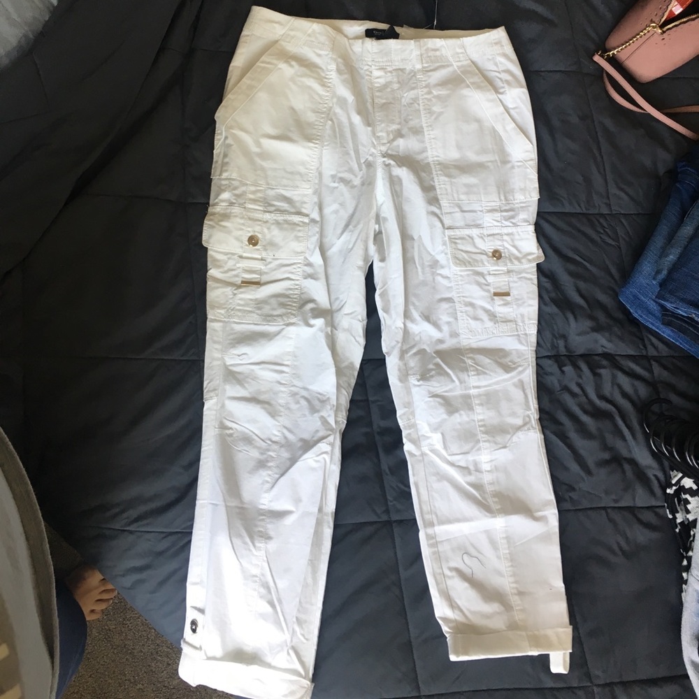 White House black market white crop pants
