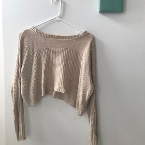 Urban Outfitters Cropped Beige Sweater (Size S)