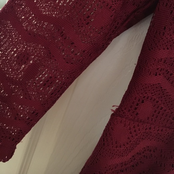 Burgundy Party/Holiday Dress with Bow Back - Picture 3 of 3