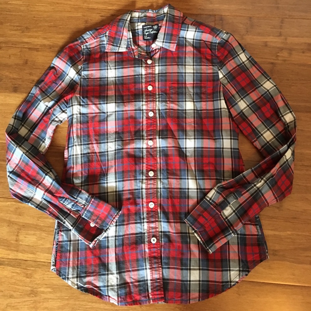 Plaid Long Sleeve American Eagle Button Down