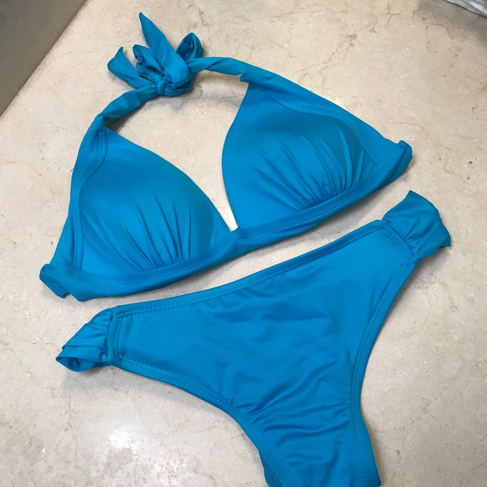 Merona Blue Bikini Medium Top Small Bottom