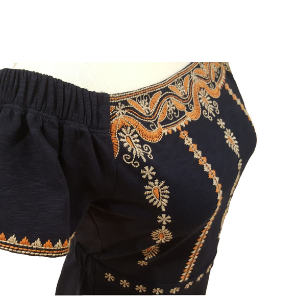 Tory Burch Nell Embroidered Navy Dress Size S NWT - Picture 7 of 8