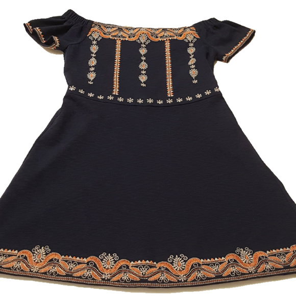 Tory Burch Nell Embroidered Navy Dress Size S NWT - Picture 2 of 8