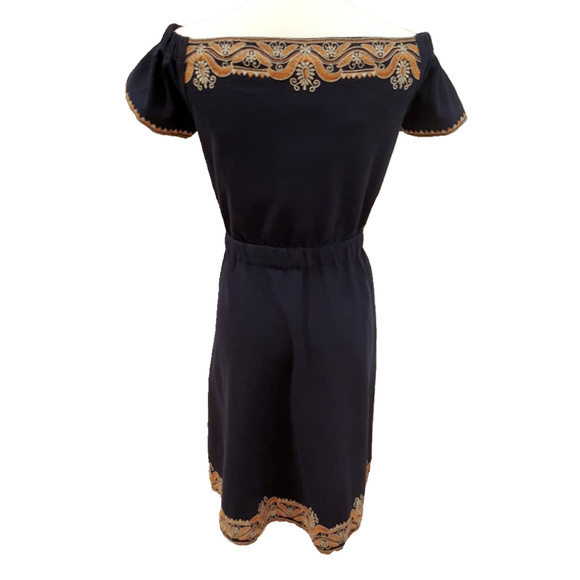 Tory Burch Nell Embroidered Navy Dress Size S NWT - Picture 5 of 8