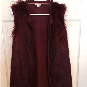 Burgundy Fur vest