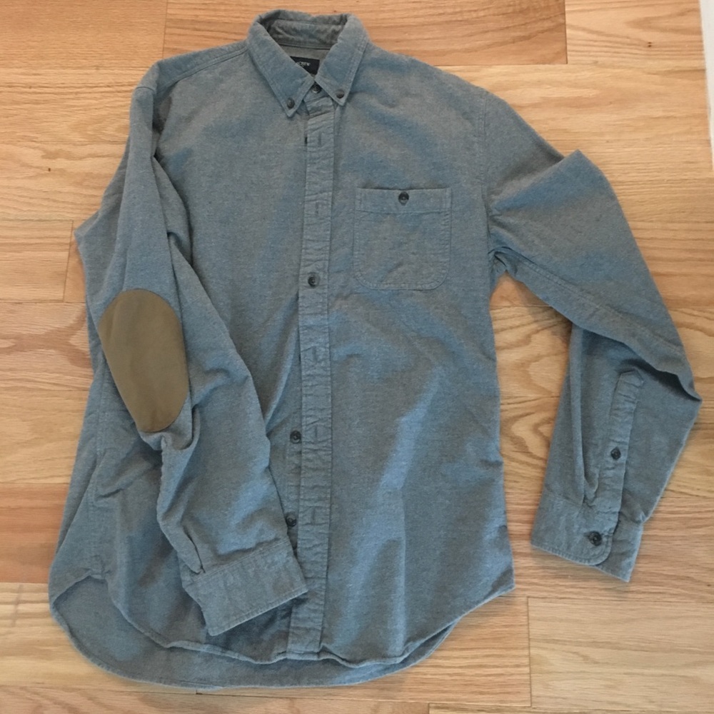 JCrew padded elbow button down