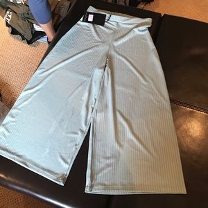 Cropped wide leg pant-mint colored