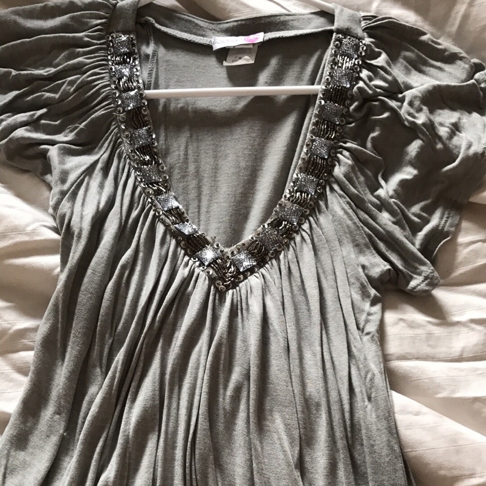 Grey embellished top