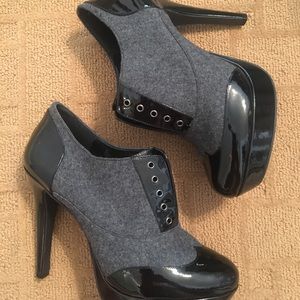 Jessica Simpson Felt Grey Bootie Heels