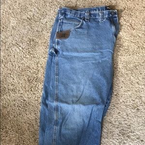 Light-washed wrangler Riggs jeans