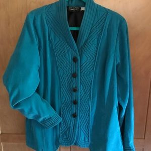 Bob Mackie Moleskin trapunto stitch jacket.