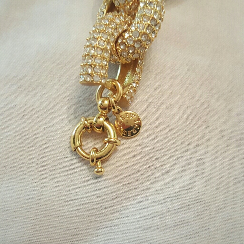 J Crew gold and rhinestone pave bracelet - Picture 4 of 5
