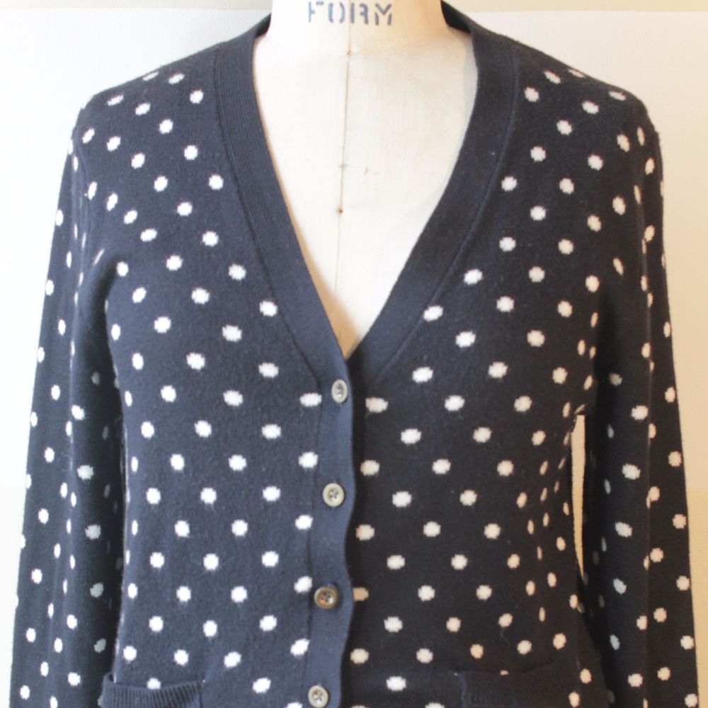 **SOLD**Forever 21 Thick Plush Polka-Dot Cardigan