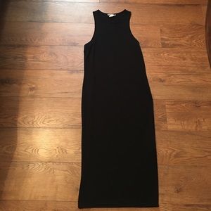 Knee length tight black dress