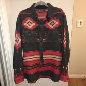 Polo Ralph Lauren Red and Gray Printed Button up