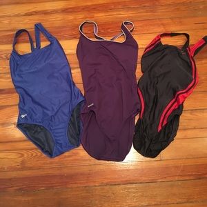 Lot of 3 Speedo Women One Piece Swimsuits Size 12