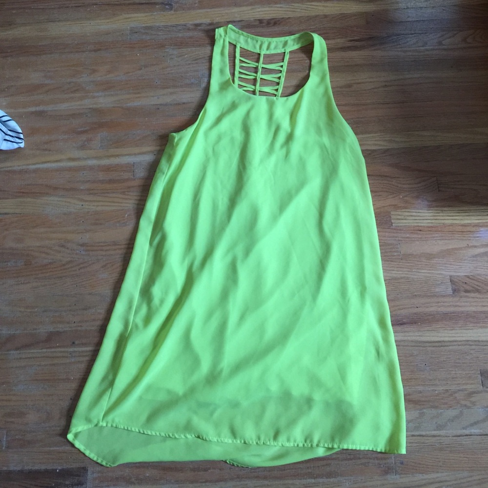 Neon green yellow dress