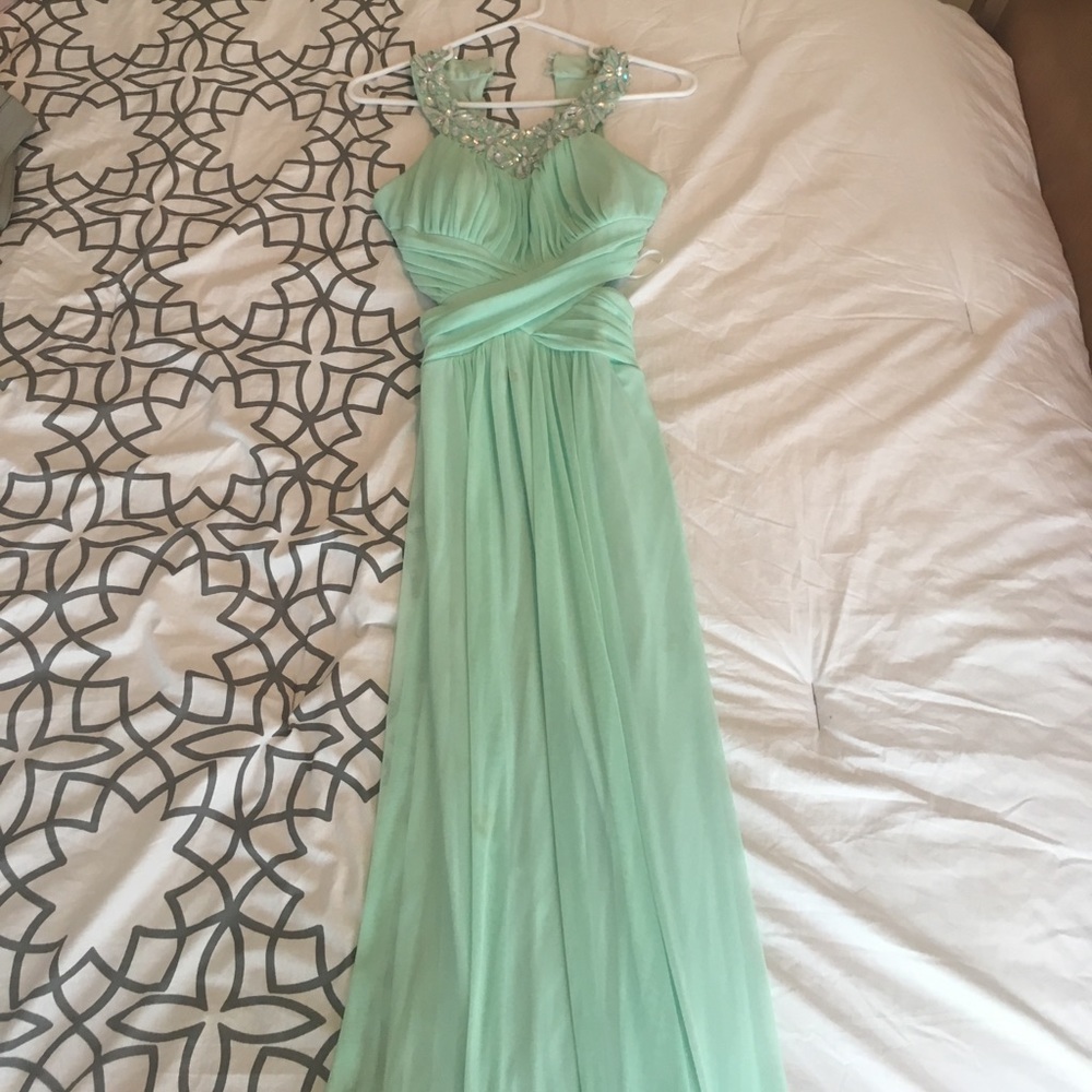 turquoise prom dress