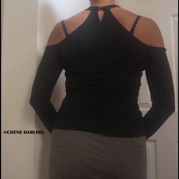 BLACK COLD SHOULDER CAGE TOP SIZE M - Picture 4 of 4