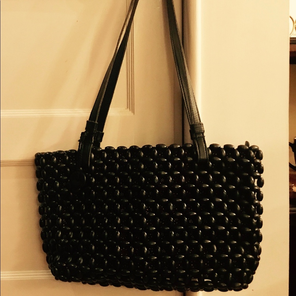 THE SAC SHOULDER BAG ZIP CLOSURE WOODEN BALL EXT