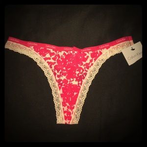 Calvin Klein Lace Trim Thong Panty