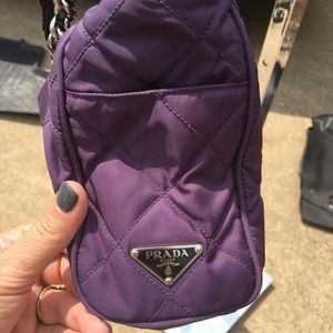 Authentic Purple Prada Fabric Handbag