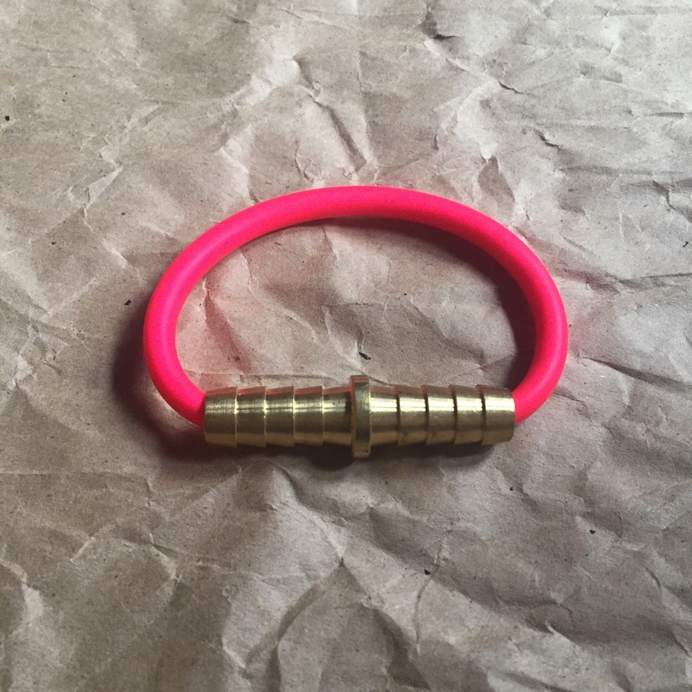 pink and gold hardware bracelet