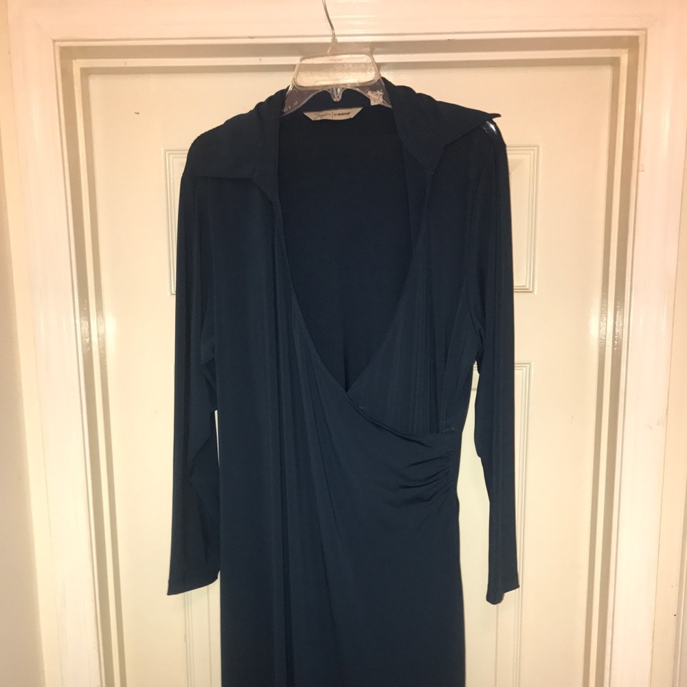 Avenue Faux Wrapped Emerald Green Dress
