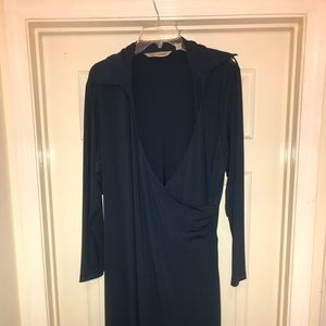 Avenue Faux Wrapped Emerald Green Dress