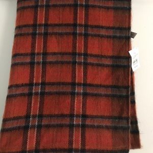 NWT LOFT orange plaid scarf