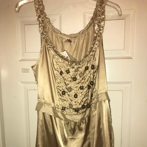 NWT Lane Bryant Gold Sleeveless Top