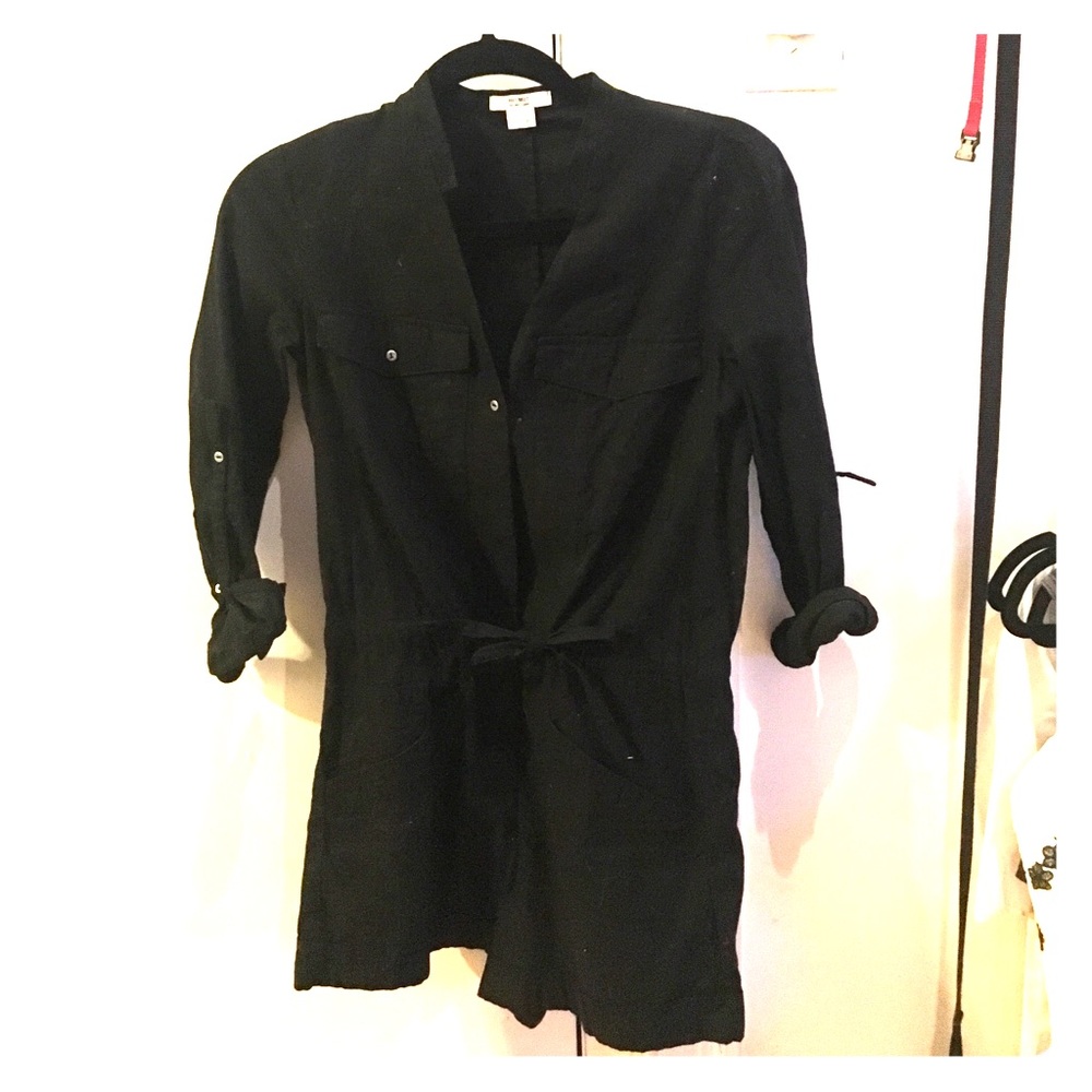 Helmut Lang romper, brown necklace, theory dress