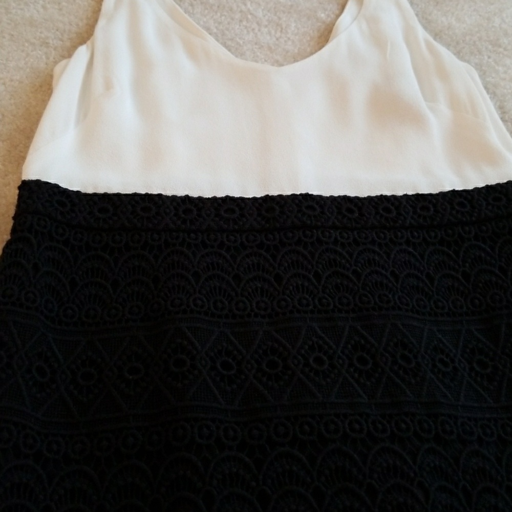!!SOLD!! LOFT Petite Black and White Dress - Picture 4 of 6