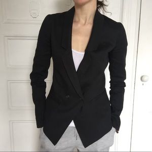 Linen Blazer with Pointed Hem