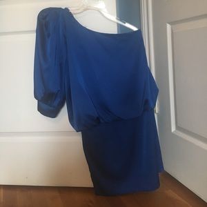 Blue silk dress