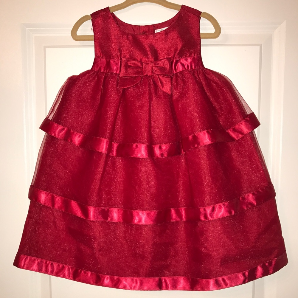 Baby Girl Red Satin Tulle Dress