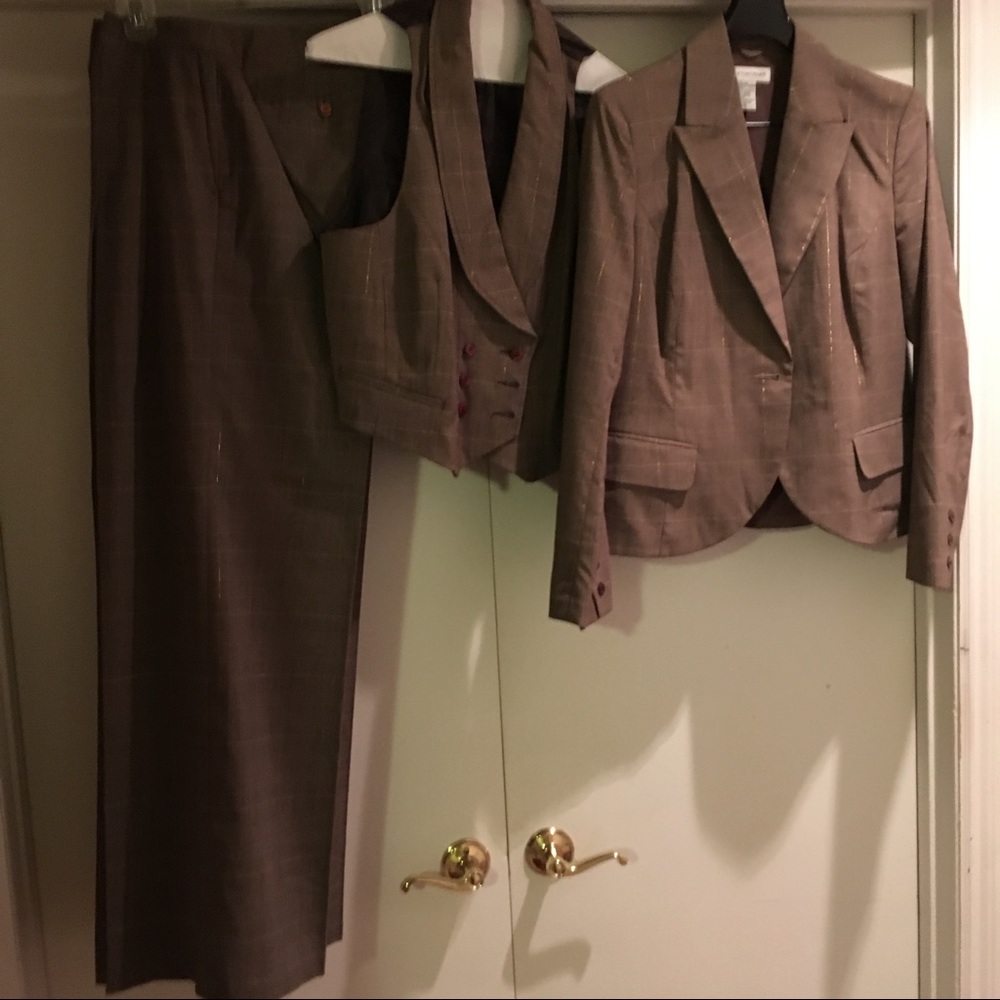 Brown Plaid 3-piece Suit