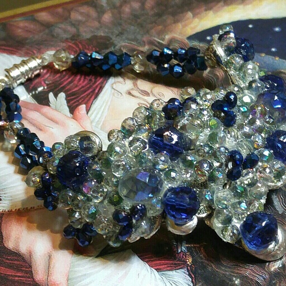 #0056 Swarovski Crystal Jeweled Cuff Bracelet - Picture 1 of 3